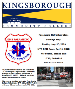 Paramedic Challenge Refresher Course @ Kingsborough Community College